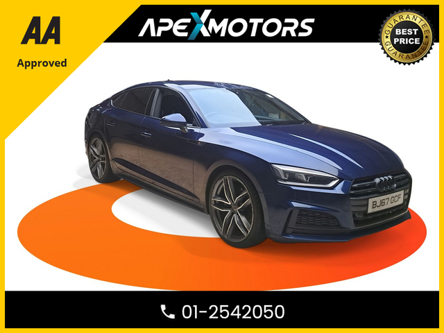 2017 AUDI A5 FINANCE ARRANGED * TOP-SPEC S-LINE TDI SPORTBACK * NEW NCT OCT-27 * IMMACULATE * AA APPROVED * 101 SAFETY CHECKLIST * HEATED SEATS * COLOUR REVERSE CAMERA * LOW DIESEL MILES * ADAPTIVE CRUISE * CRUISE