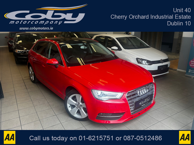 2013 AUDI A3 1.4 SPORT AUTO 5dr. NEW MODEL Stunning Car with Panoramic Sunroof, New NCT done before collection, Alloy Wheels, Dual Climate Control, Reverse Camera, Sat Nav, Bluetooth, MFSW, Full Electrics.