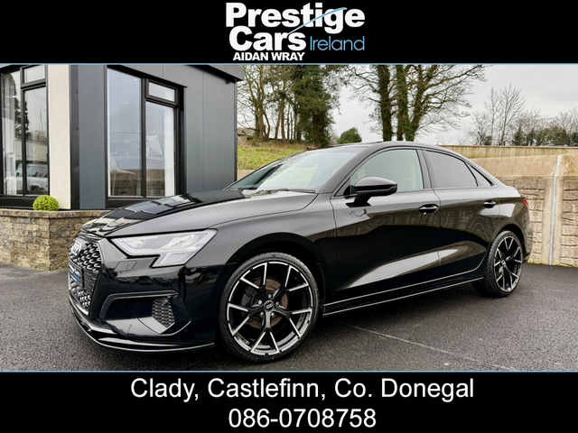 2022 AUDI A3 2.0 35 TDI SPORT AUTO 150 BHP,4DR SALOON,FULL LEATHER,HEATED SEATS,BLACK EDITION STYLING,BODY KIT,JET BLACK,XENON/LED LIGHTS,AMBIENT LIGHTING,VIRTUAL COCKPIT,PRIVACY GLASS,APPLE CAR PLAY,HIGH SPEC,FSH