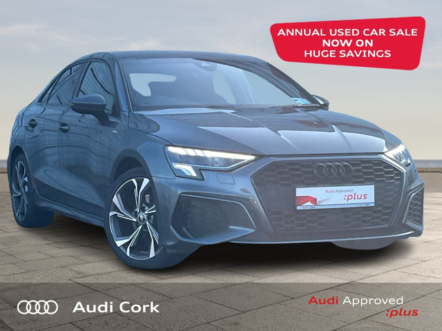 2023 AUDI A3 SALOON 30TFSI 110BHP S-LINE WITH COMFORT PACK, BLACK STYLING & PRIVACY GLASS