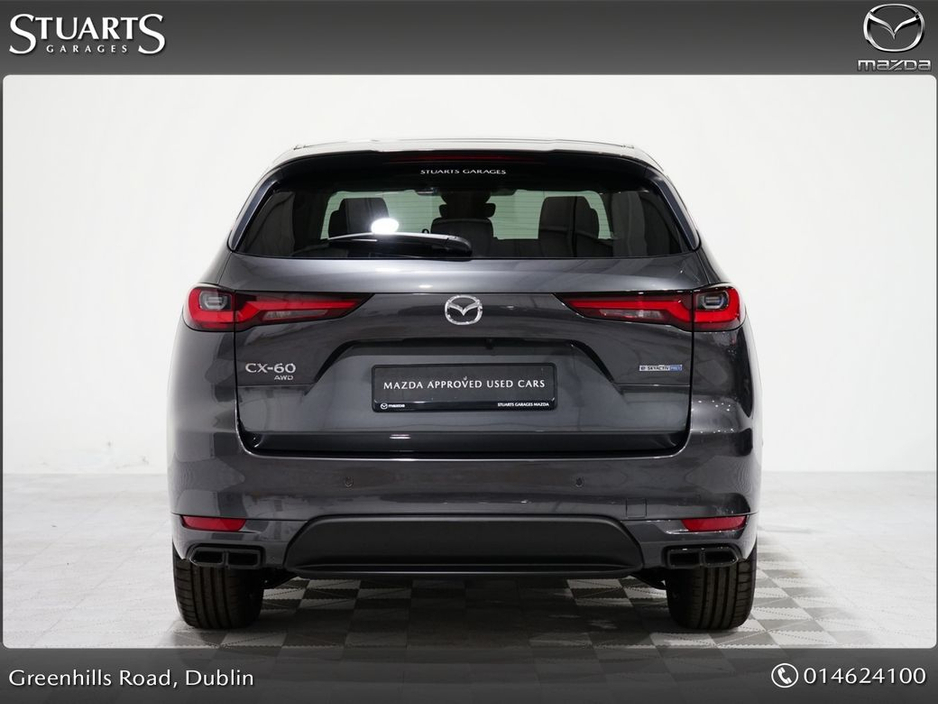 Mazda CX-60 HOMURA PLUS PHEV 327ps 8AT AWD*HOMURA PLUS*DRIVERS ASSISTANCE PACK, CONVENIENCE PACK AND PANORAMIC SUNROOF, MACHINE GREY WITH BLACK LEATHER , RADAR CR — thumbnail 8