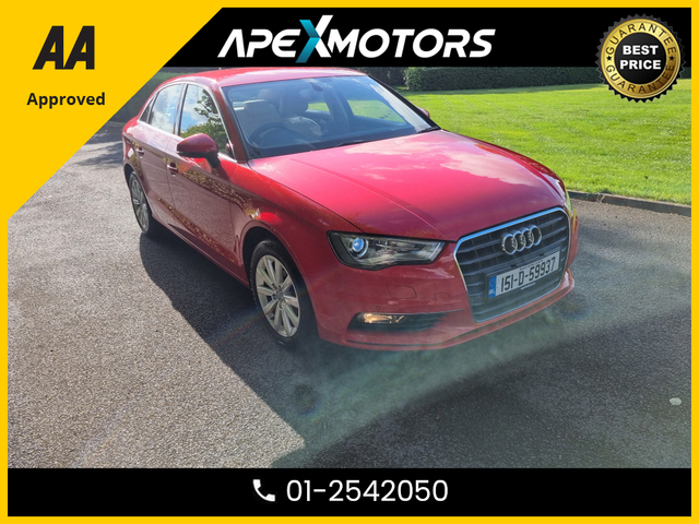 2015 AUDI A3 FINANCE ARRANGED * AUTOMATIC (DSG) * CREAM LEATHER  * LOW LOW MILES  * AA APPROVED  * 101 SAFETY CHECKLIST * 12-MONTH ROADSIDE ASSIST  * IMMACULATE * TOP-SPEC * ADAPTIVE CRUISE * 2-KEYS * NCT AUG-26
