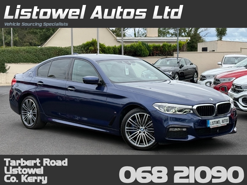 BMW 5 Series 530E M-SPORT 2.0 HYBRID AUTOMATIC * VIRTUAL COCKPIT, REAR VIEW CAMERA, 19 " DIAMOND CUT ALLOYS, PARKING SENSORS FRONT & REAR, APPLE CARPLAY /ANDROID AUTO, MEMORY SEATS, LEATHER UPHOLSTERY *