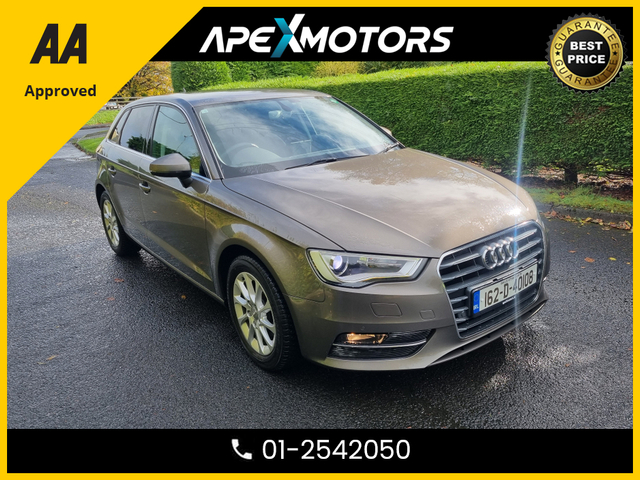 2016 AUDI A3 FINANCE ARRANGED * SPORTBACK 1.4 TFSI  5DR * AUTOMATIC (DSG) * IMMACULATE * LOW LOW KMs * NEW NCT OCT-27 * LOW TAX * STAMPED SERVICE HISTORY * ONE VERY CAREFUL OWNER * CARTELL HISTORY CHECKED * FULLY