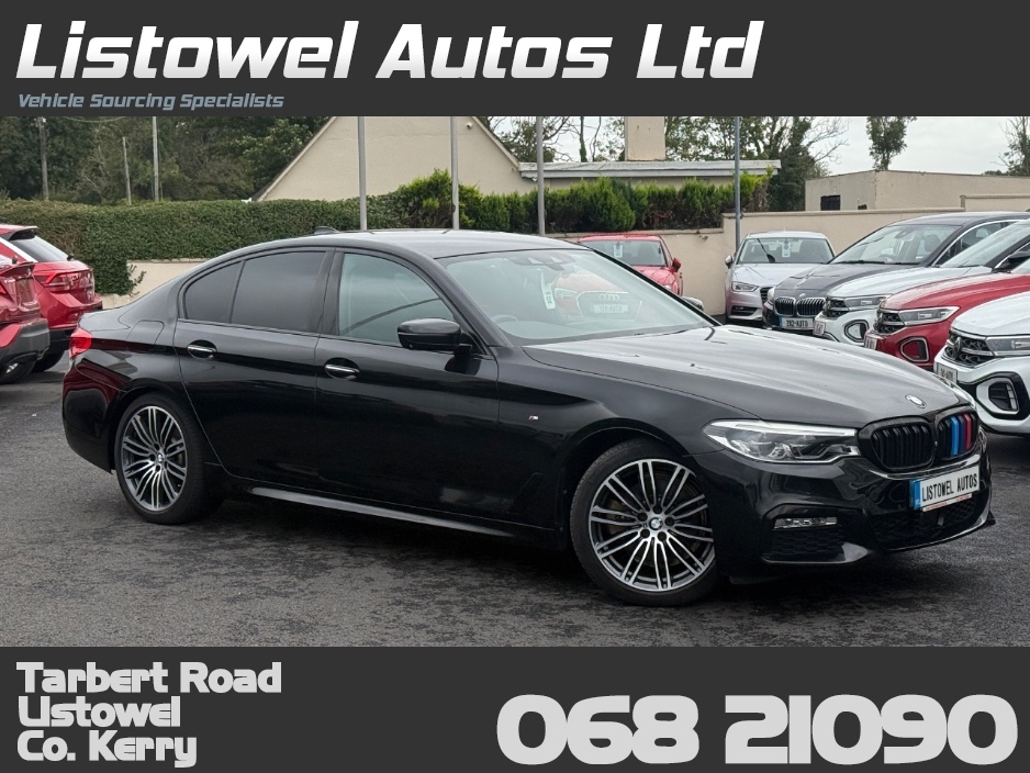 BMW 5 Series M-SPORT 523D 190BHP AUTOMATIC 2.0 DIESEL *VIRTUAL COCKPIT, REAR VIEW CAMERA, 19 " DIAMOND CUT ALLOYS, PARKING SENSORS FRONT & REAR, PADDLE SHIFT, MEMORY SEATS, LEATHER UPHOLSTERY,3 STAGE HEATED SEATS*
