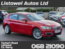 BMW 1 Series 118D CREAM LEATHER 2.0 DIESEL AUTOMATIC *REAR VIEW CAMERA, 17 " ALLOYS, PARKING SENSORS FRONT & REAR, MEMORY SEATS, LEATHER UPHOLSTERY, 3 STAGE HEATED SEATS, PUSH START/STOP BUTTON, 5 SERVICE STAMPS*
