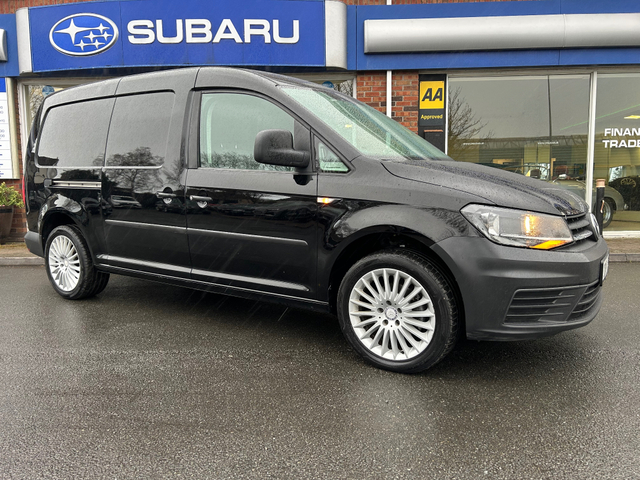 2020 VOLKSWAGEN CADDY LWB {Maxi-6-Door} in Black + Alloys - Rear Panelling Shelving & Bulk Head - CVRT 06-'26 - Fully Serviced with Warranty - Trade-in Welcome -