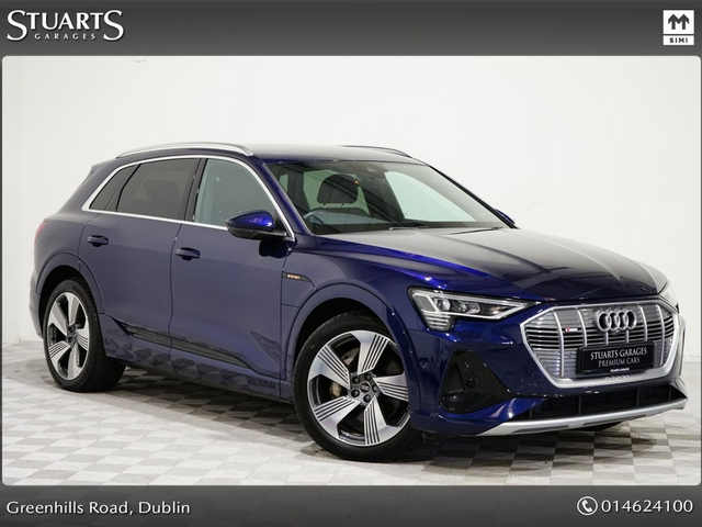 2023 AUDI E-TRON *SOLD DEPOSIT TAKEN*E-TRON 55 S LINE QUATTRO: 360 CAMERA, BANG AND OLUFSEN SOUND, NAVARRA BLUE METALLIC WITH BLACK VALCONA LEATHER, 21” DIAMOND CUT AL