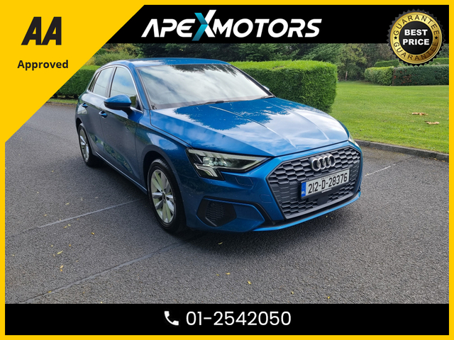 2021 AUDI A3 FINANCE ARRANGED * 1.0  5-Dr HATCHBACK * NEW NCT JUL-27 * STAMPED SERVICE HISTORY * AA APPROVED * 101 SAFETY CHECKLIST * AUTOMATIC (DSG) * IMMACULATE * HEATED SEATS * COLOUR REVERSE CAMERA * TOP-SPEC